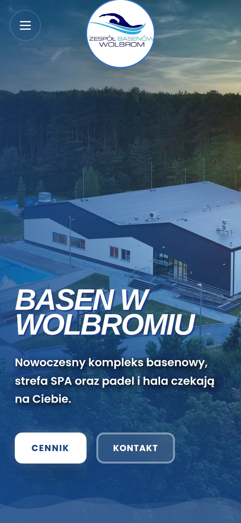 Basen Wolbrom, strona na telefonie